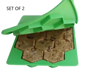 Shape+Store Smart Cookie Set of 2 - Green & Purple - Portion Control Containers for Cookie Dough - 10" x 7" x 0.75" - Patented Technology - 13 Cells - 2.25" W x 0.5" H - 100% Satisfaction Guarantee