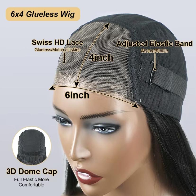 Short Bob Glueless Wigs 6x4 Ready To Wear Deep Wave Curly Wigs Human Hair Wet and Wave 6x4 HD Lace Closure Wig For Women Pre Plucked 180% SpringStatements