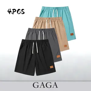 Men’s retro corduroy waffle-pattern casual shorts, Unisex , 4-pack — relaxed fit, slanted cargo pockets, breathable street style, straight cut, drawstring cuffs — suitable for urban walking and outdoor activities, SpringStatements