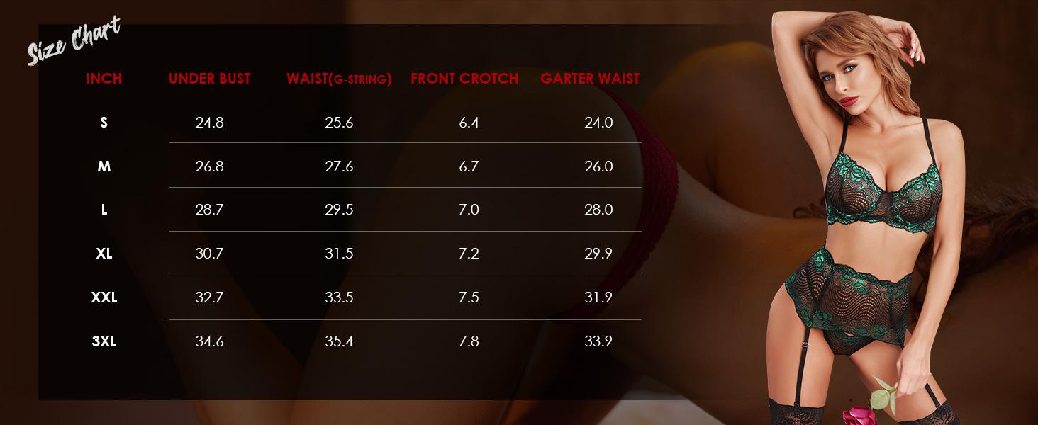 Avidlove Women Lingerie Set High Waisted Underwire Lingerie With Garter Belt Lace