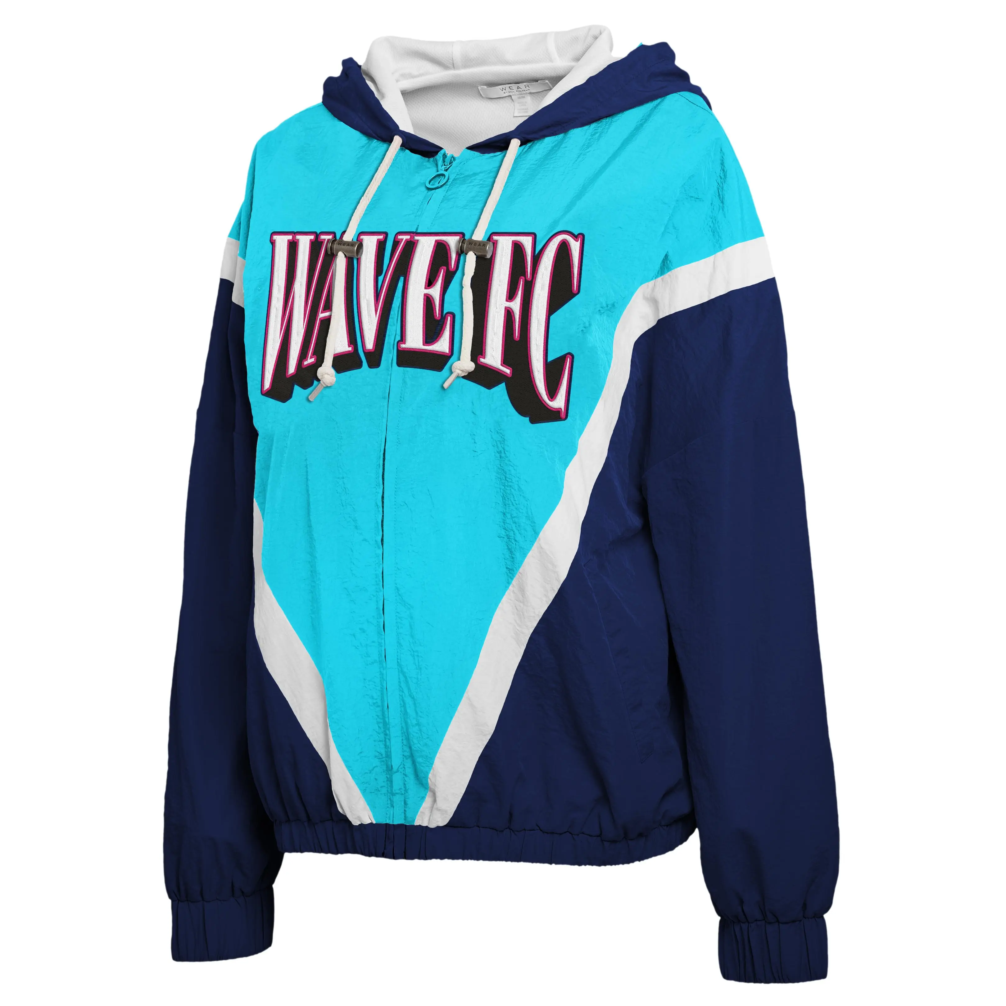 Women's San Diego Wave FC Arched Wordmark Color Block Windbreaker