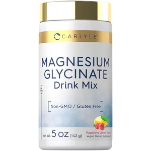 Carlyle Magnesium Glycinate Powder |  5 oz | Drink Mix | Raspberry Lemon Flavor | Non-GMO and Gluten Free Supplement