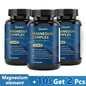 Auivty Advanced Magnesium Complex Supplement - 10 Types of Magnesium, B-Complex, CoQ10 for Energy, Muscle, Stress & Nerve Support - 120 Capsules (60 Day Supply), Magnesium Supplement