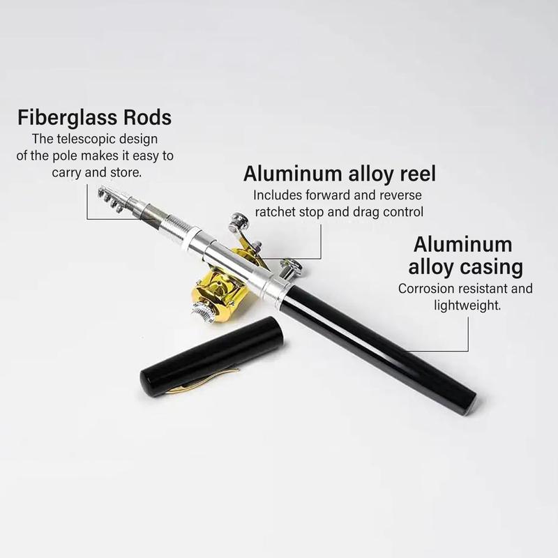 Pocket-Size Telescopic Fishing Rod & Reel Combo – 38″ Mini Aluminum Alloy Fishing Pen Pole for River & Reservoir Fishing