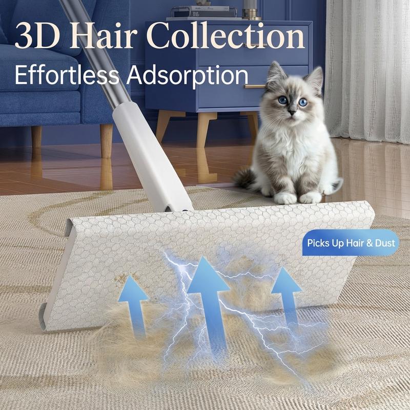 Hands-Free Press Mop, Uses Disposable Face Towel, Extra-Long Handle for Dry and Wet Cleaning