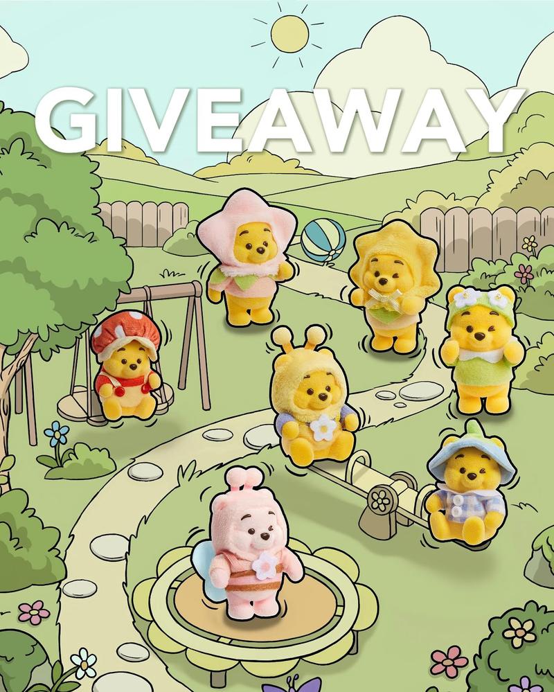 Disney Winnie the Pooh Heart Garden Series Figure Vinyl Blind Box - Cute and Soft  Plush Toy, Perfect for Hanging on Bags, Keys or Backpacks. A Lovely Gift for Any Occasion