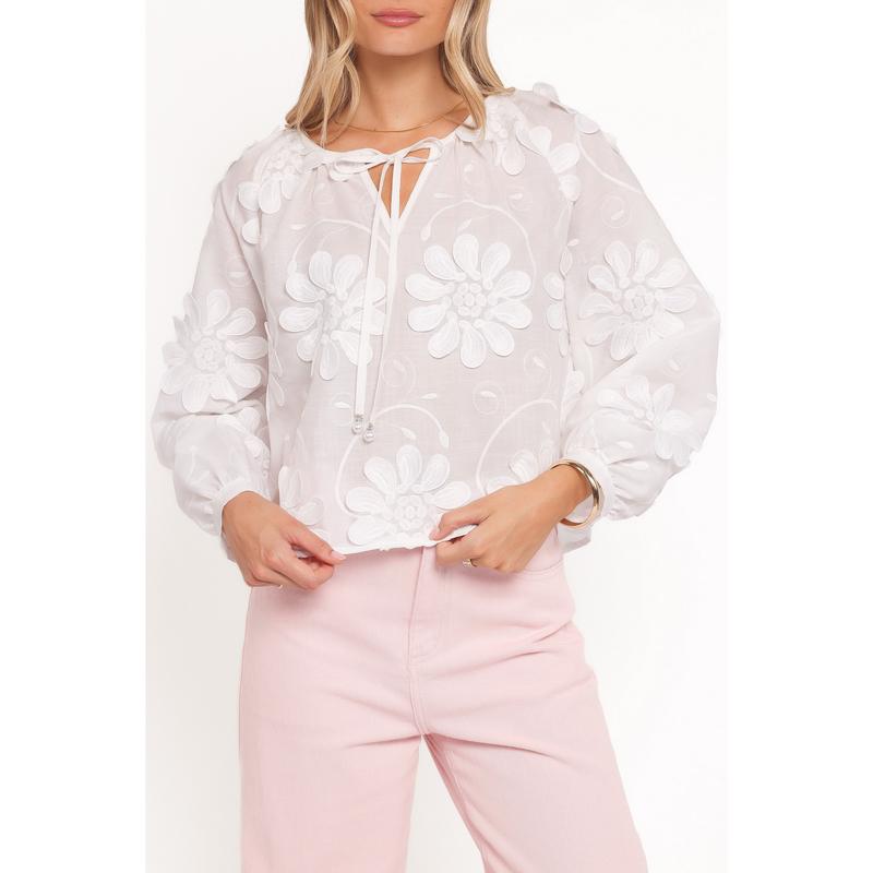 Leire Embroidered Blouse - White