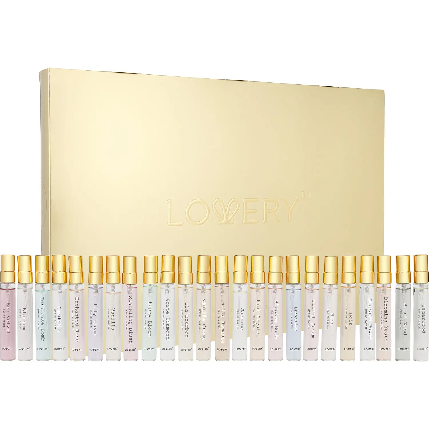 Lovery Variety Set-Perfume Gift Box With 24 Fragrance Spray 0.1 Oz Mini For Unisex