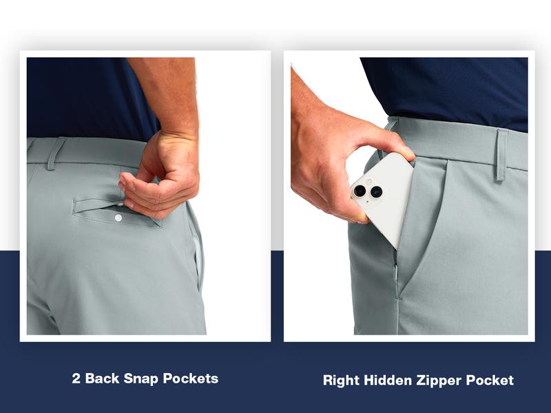 G Gradual Men's Golf Shorts with 5 Pockets 11" Inseam Stretch Quick Dry Casual Work Dress Shorts for Men