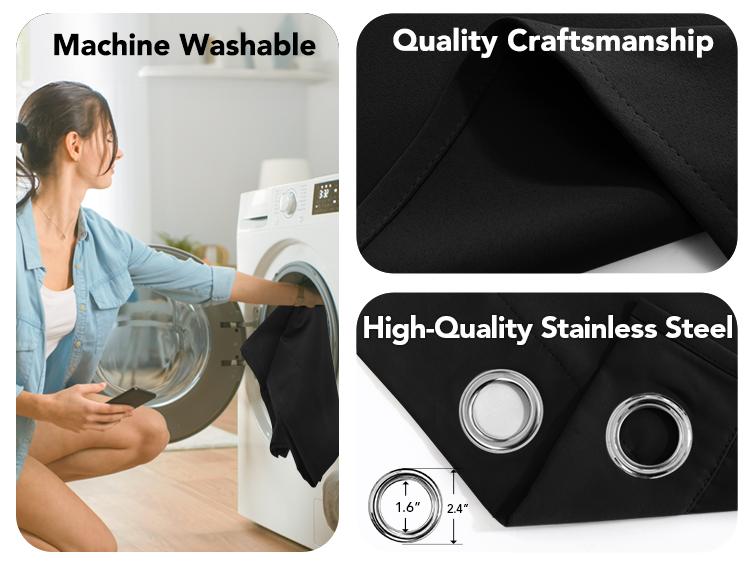 Plain Curtains 42W 2 Panels, Deconovo Solid Thermal Insulated Grommet Plain Curtains for Bedroom and Living Room