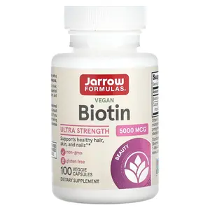 Jarrow Formulas Biotin, 5,000 mcg, 100 Veggie Capsules