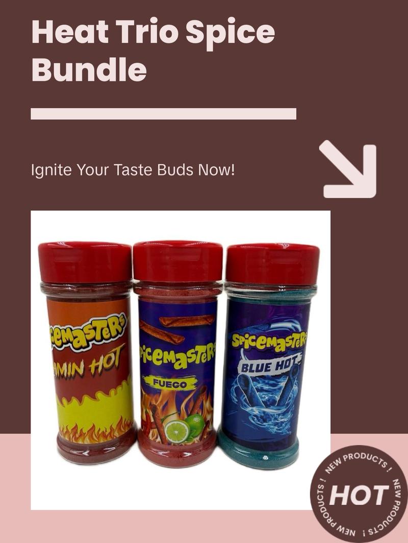 Flamin Hot, Fuego & Blue Hot Seasoning for snaks Flavor Spice Lemon Freeze-Dried Natural Taco furia bundle Spicy Chili authentic mexican Season-All Seasoned takis powder Bomb Complete Medium Chile Lime and purpose seasoning