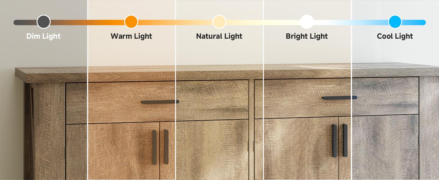 【SPOTLIGHT DAY】ONBRILL 61 Inch Sideboard Buffet Cabinet with Storage, Buffet Cabinet with 2 Drawers & 4 Doors, Farmhouse Sideboard with Adjustable Shelves, Coffee Bar Cabinets for Living Room, Kitchen