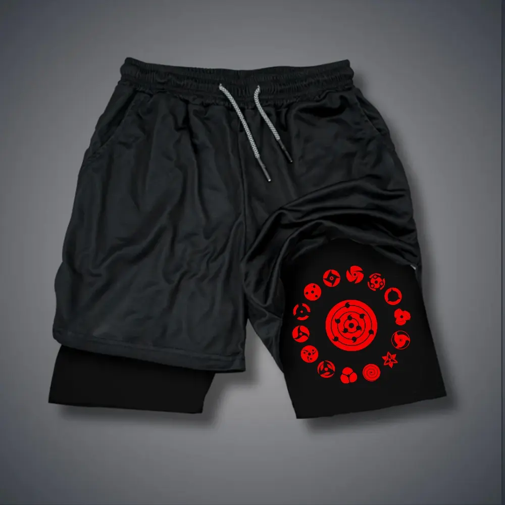 Naruto 80s 90s summer men shorts for men jorts outfit men graphic shorts Double-layer sports shorts Comfortable short shorts summer