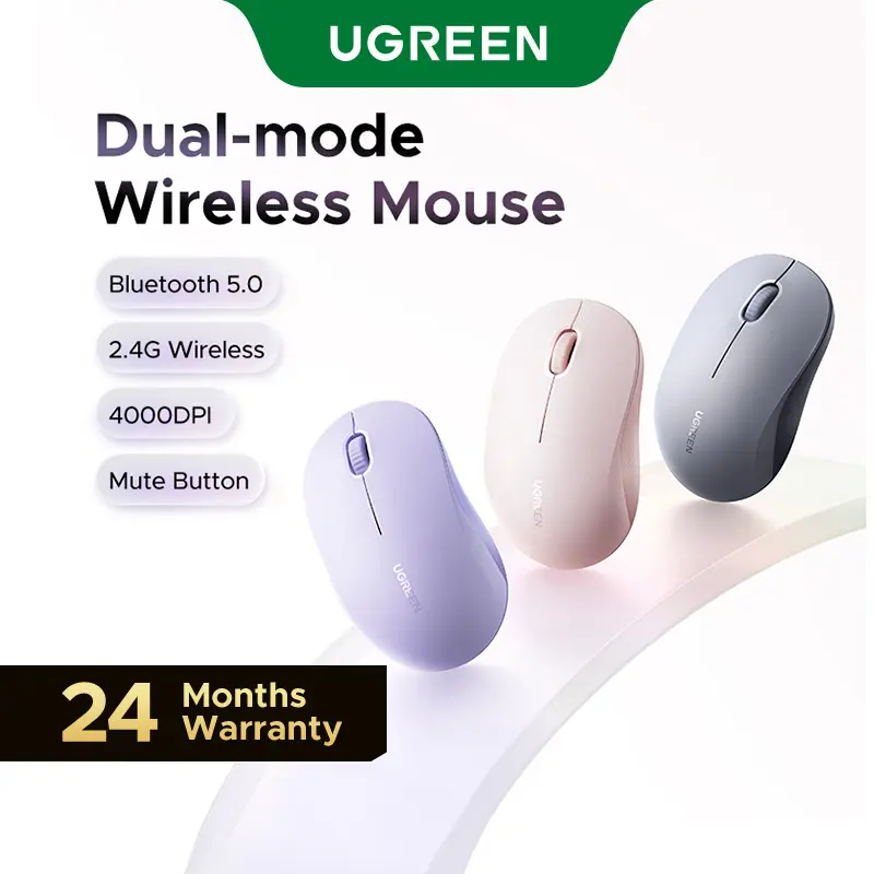 UGREEN  Wireless Bluetooth Mouse Laptop Mice Portable(BT5.0 and USB 2.4G) Dual Mode Connection Silent Slim Computer Mouse for Laptop/iPad Tablet/Apple MacBook/PC,DealsForYouDays tiktokshopbacktoschool