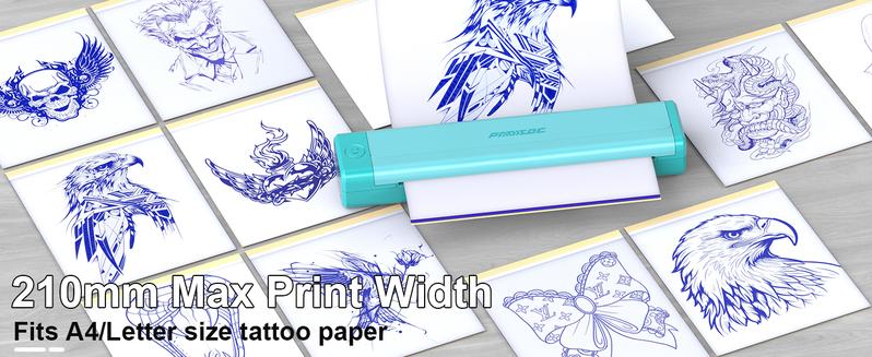 PADIEOE Wireless Bluetooth Tattoo Stencil Printer with 2000mAh Battery Portable Thermal Copier Machine Compatible with Smartphones & PC Cordless PADIEOE Wireless Bluetooth Tattoo Stencil Printer with 2000mAh Battery Portable Thermal Copier Machine Compatible with Smartphones & PC Cordless