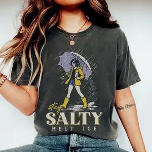 Comfort Colors Stay Salty Melt ICE Shirt, Pro Immigration Protest Tee, Social Justice Graphic T-Shirt