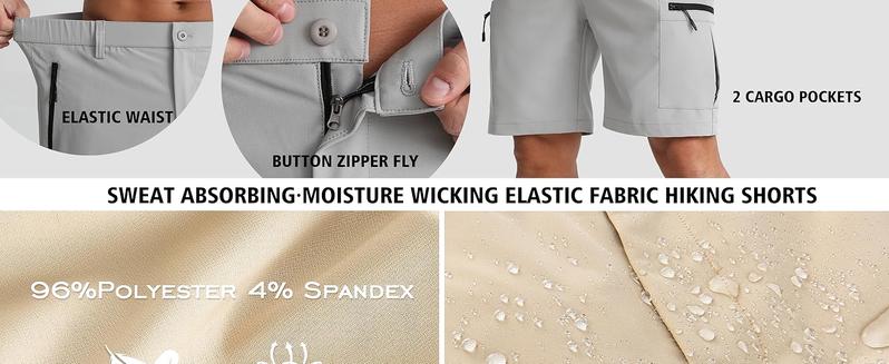 APTRO Men's Cargo Shorts 9" Golf Hiking Work Quick Dry Lightweight with 5 Zipper Pockets for Outdoor Activities & Versatile Wear