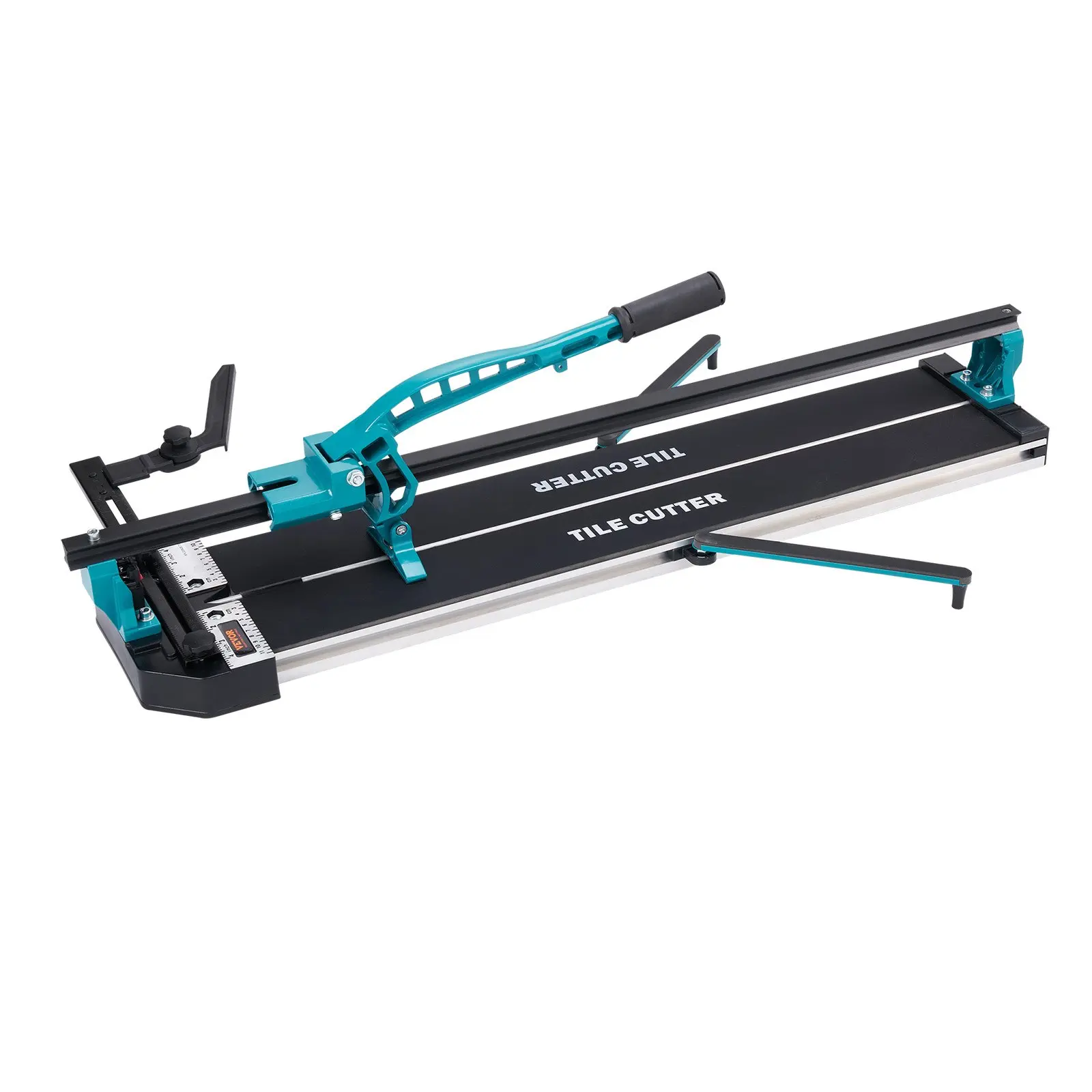 VEVOR Manual Tile Cutter - 48 in Heavy Duty Tile Cutting Tool, Powerful Cutter with Tungsten Carbide Wheel, Infrared Positioning, Anti-Skid Feet, Durable Rails, Curved Grip for Professional Installers, Construction Tools, 48" Max