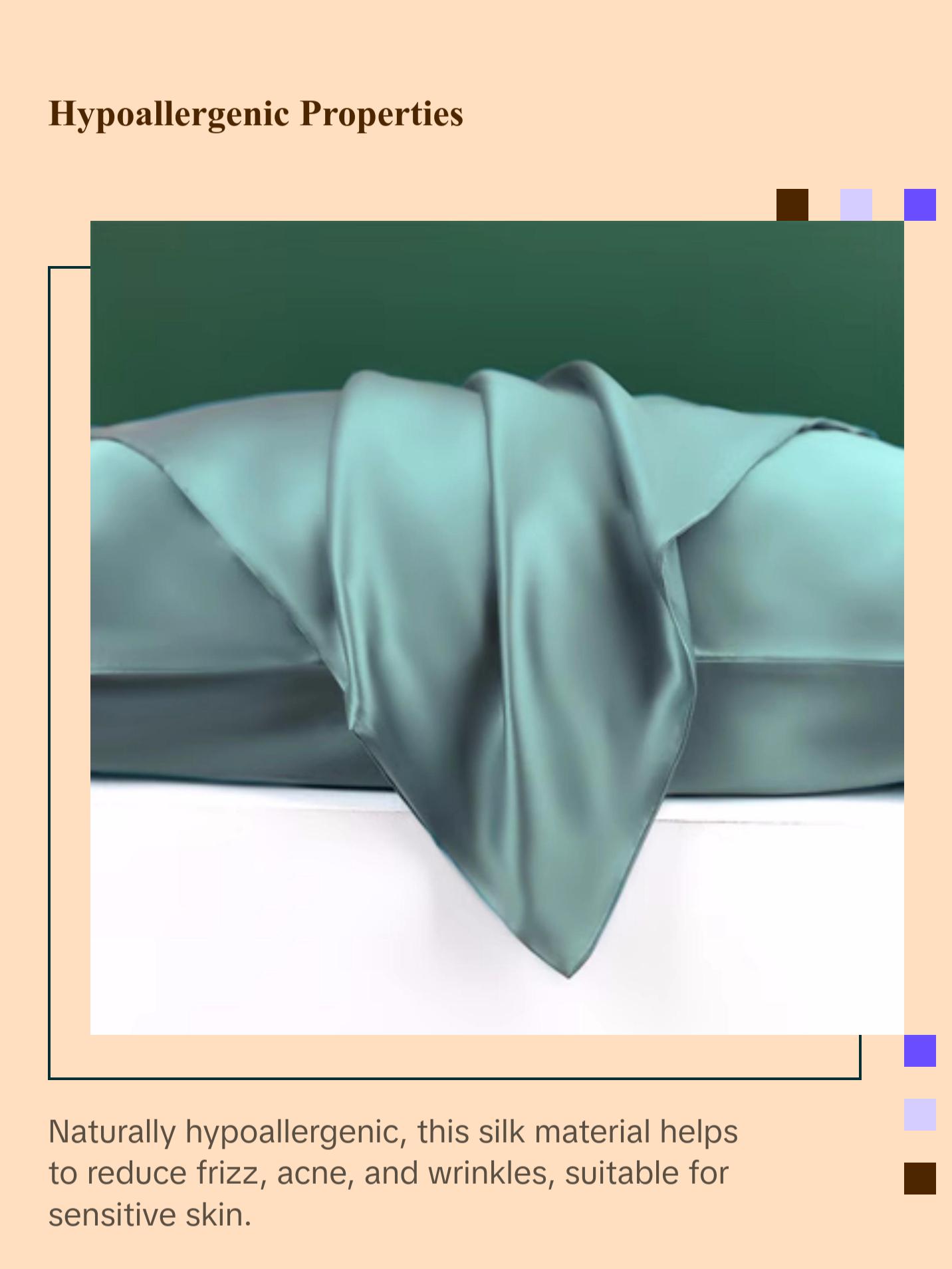 22 Momme 100% Pure Mulberry Silk Pillowcase, OEKO-TEX Certified, Hypoallergenic, Anti-Aging, Machine Washable, 1 Pack