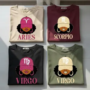 All 12 Zodiac Slay Girl T-shirt – Astrology Hat Graphic for Adults, Full Horoscope Star Sign Collection with Bold Zodiac Letter Design, Unisex Astrology Gift for Men & Women, women's shirt