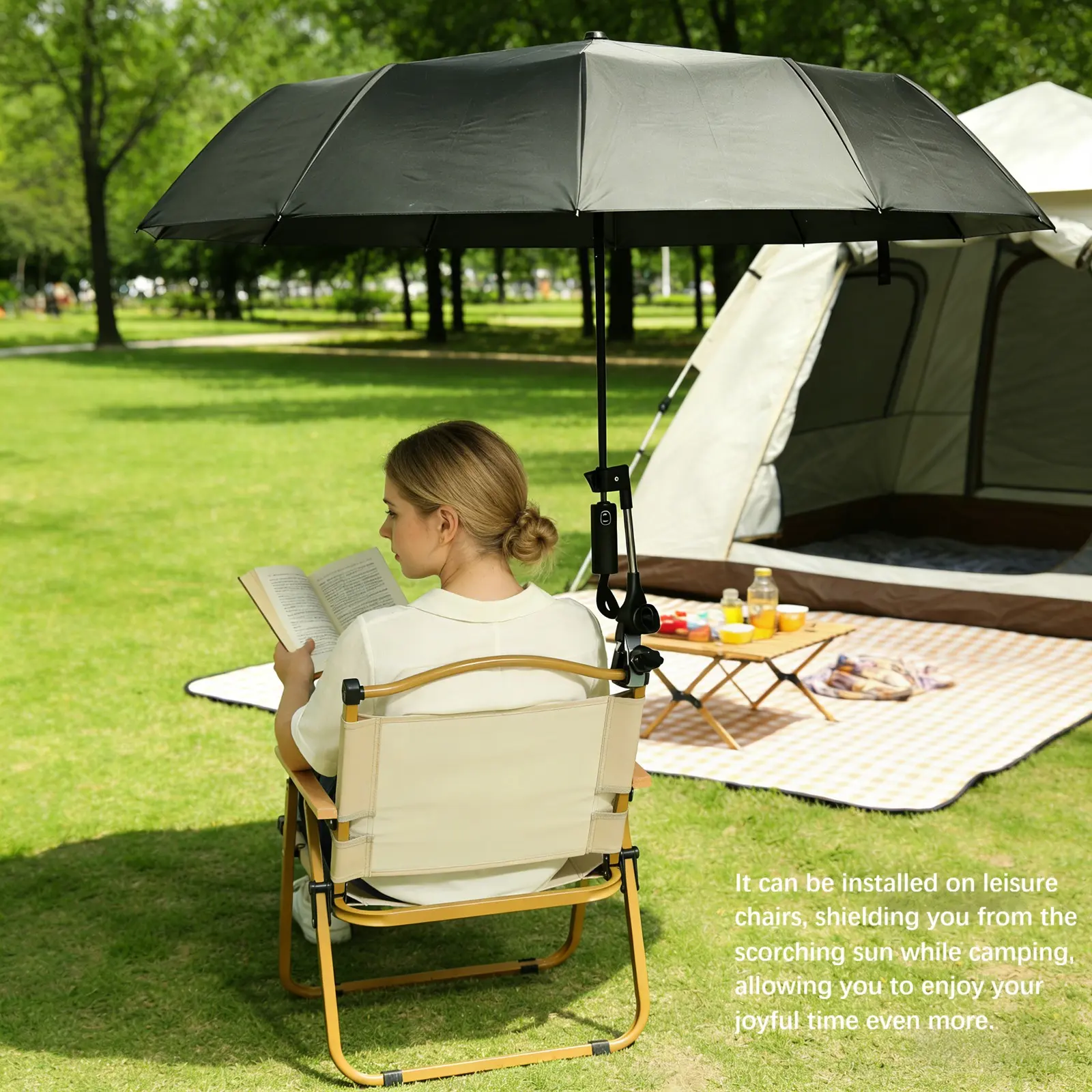 Outdoor Camping Sunshade Automatic Folding Umbrella, Foldable Umbrella, UV Protection Rain & Sun Umbrella, Ideal for Hiking, Fishing, Golf, Travel, Sports Events