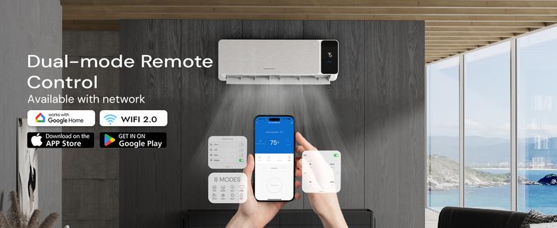 [12000 BTU] Cozeware 115V/230V Mini Split Air Conditioner Heat Pump, 20 SEER2 Inverter Mini Split, Compatible with Wifi and Alexa, Cools Up to 750 Sq.Ft for Living Room, Bedroom, Study, Loft, Garage