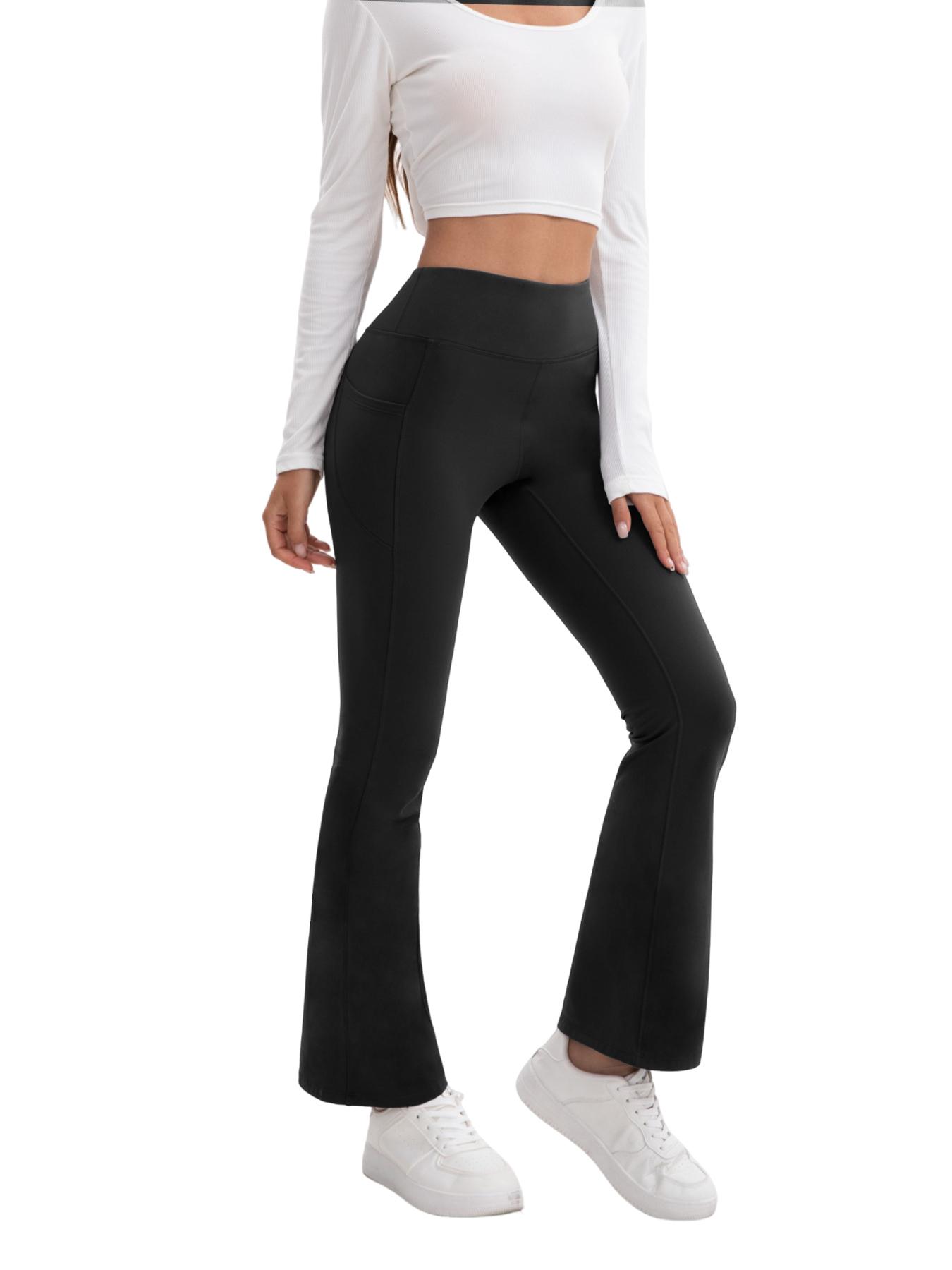 3PCS Warm Fleece-Lined High-Waisted Butt-Lifting Flare Yoga Pants for Women - Leg-Shaping Tights in Dark Gray Light Gray & Black for Winter Daily Wear