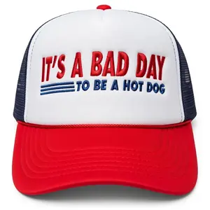 It's a Bad Day to Be a Hot Dog | Casual, Funny, Trendy, Cute, and Stylish Adjustable Foam Trucker Hat | Hot Dog Lovers, Embroidered, Snapback Cap One Size Fits Most