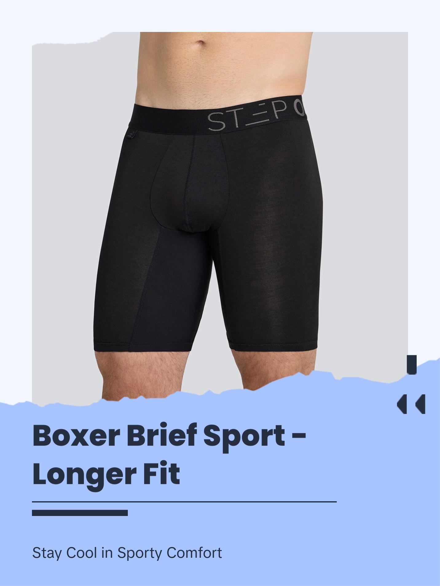 Step One Men's Boxer Brief Sport- Stallions, Anti-Chafe, Breathable Bamboo Fabric, UltraGlyde Panels, Hidden Elastic Pouch, Premium Underwear, Athletic Daily wear