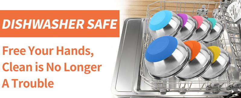 7 Piece Stainless Steel Mixing Bowls Set with Colorful Airtight Lids for Kitchen Tableware  Nesting Salad Bowls Set