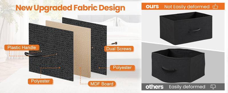 SweetFurniture Nightstand with 2 Fabaric Drawers, Small Dresser, Side Table, End Table, Bedside Table, Night Stands, Small Nightstand, Bedroom Furniture