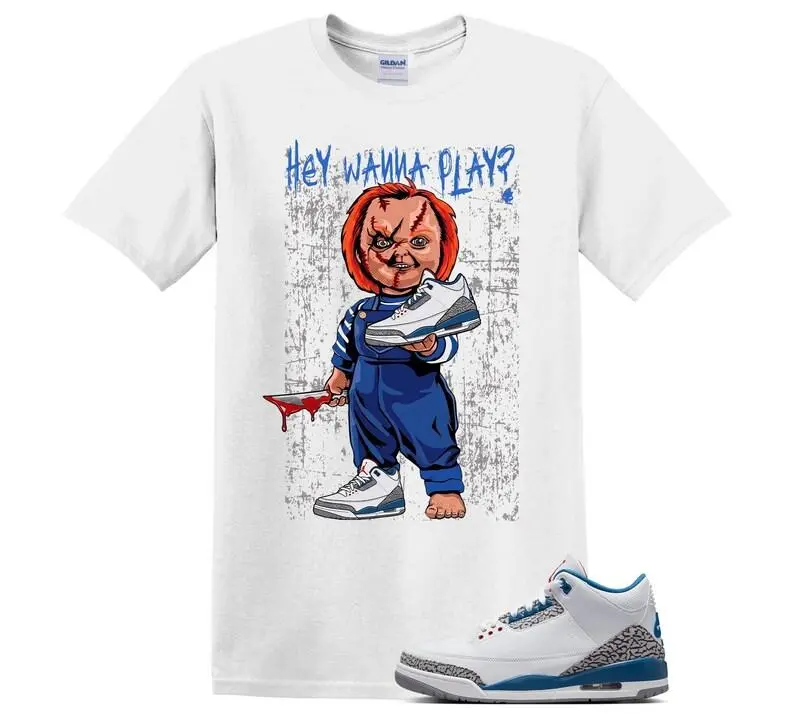 AJ3 True Blue Matching T Shirt, Wanna Play Graphic Shirt, 90s Hip Hop Tee, Gift For Women and Man, Unisex T-Shirt, Sneaker Head Gift