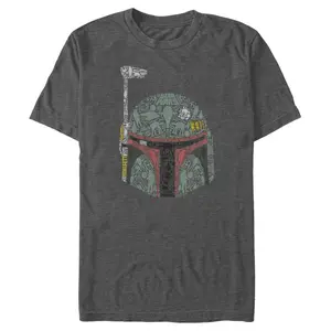 Men's Star Wars Boba Fett Silhouette Helmet Fill T-Shirt