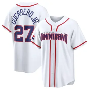 Dominican Republic Vladimir Guerrero Jr. Jersey, White WBC Stitched Shirt