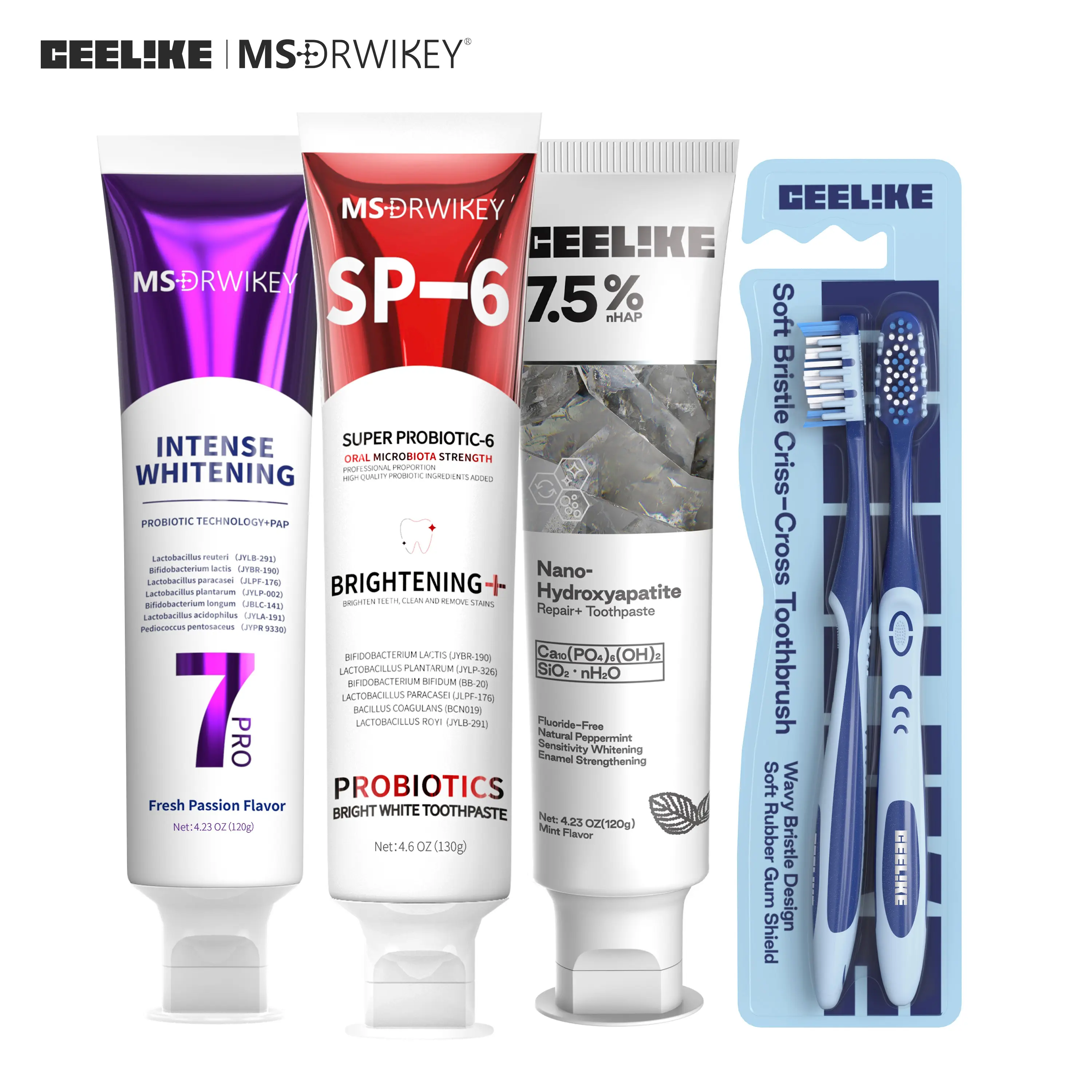 CEELIKE & MSDRWIKEY Oral Care Bundle Teeth Cleaning Kit, Toothbrush Set