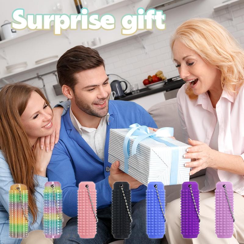 Little Ouchies Fidget, Pocket Mini Fidget Toy, Spiky Grippie Stim Keychain, Venting Key Pendant for Anxiety Relief Positive, Novelty Gifts for Friends Stress Relieving Accessory