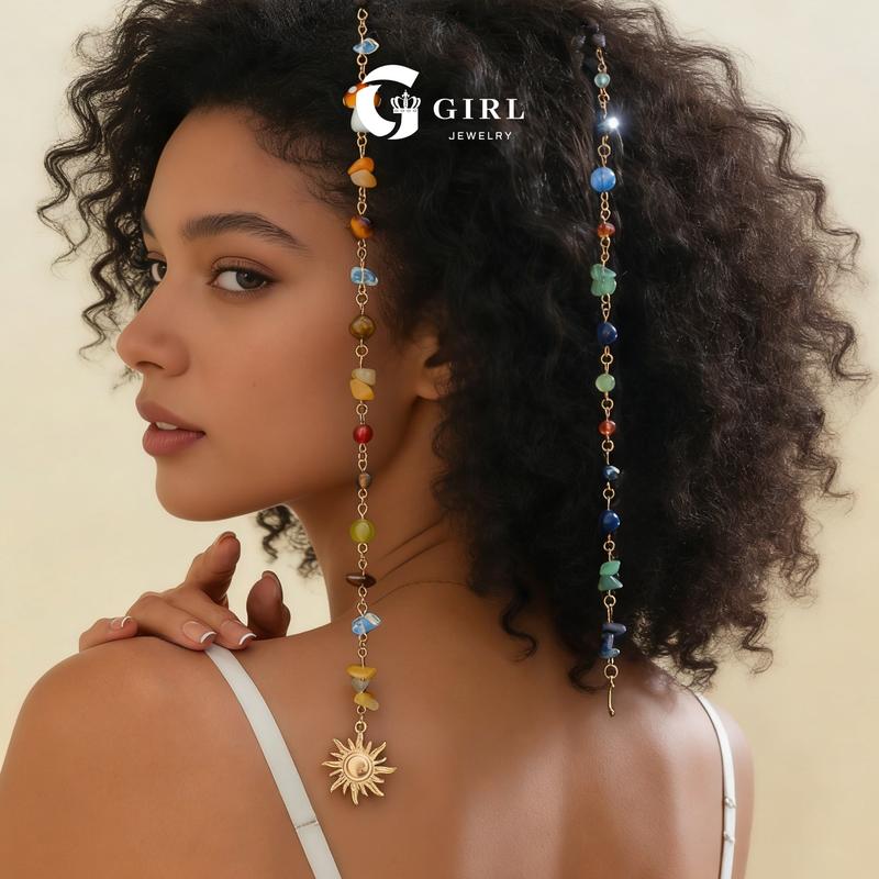 GGIRL Boho Style Moon & Sun Design Hair Accessories Set, Vintage Style Hair Accessories for Women & Girls, Fashion Hair Accessories for Party, Daily Clothing Decor