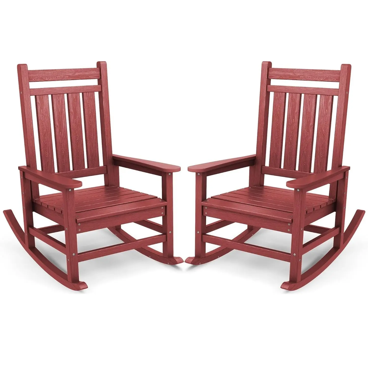 Rocking Chair Set of 2 -Crimson Red