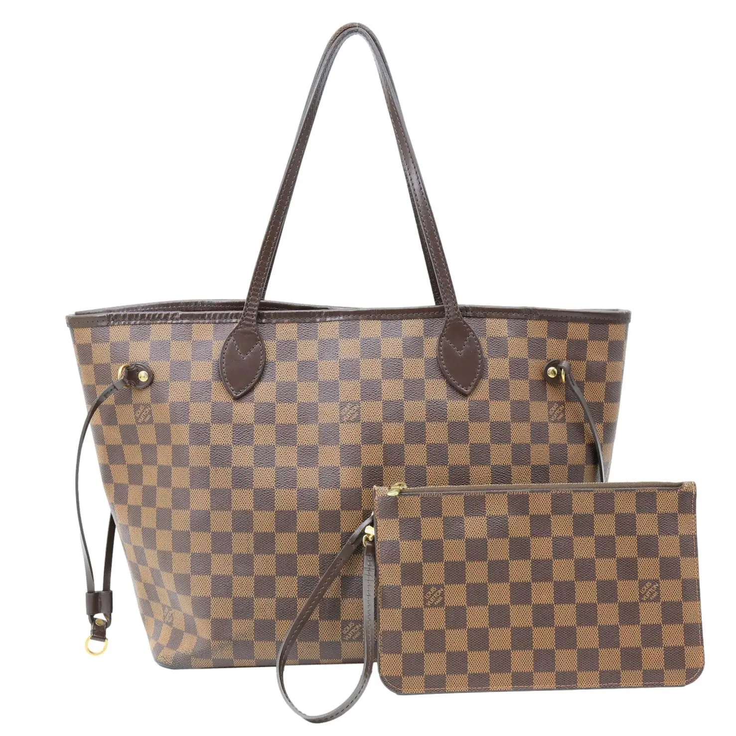 Pre-owned Louis Vuitton Damier Ebene Tote Bags Neverfull MM Tote Bag Red
