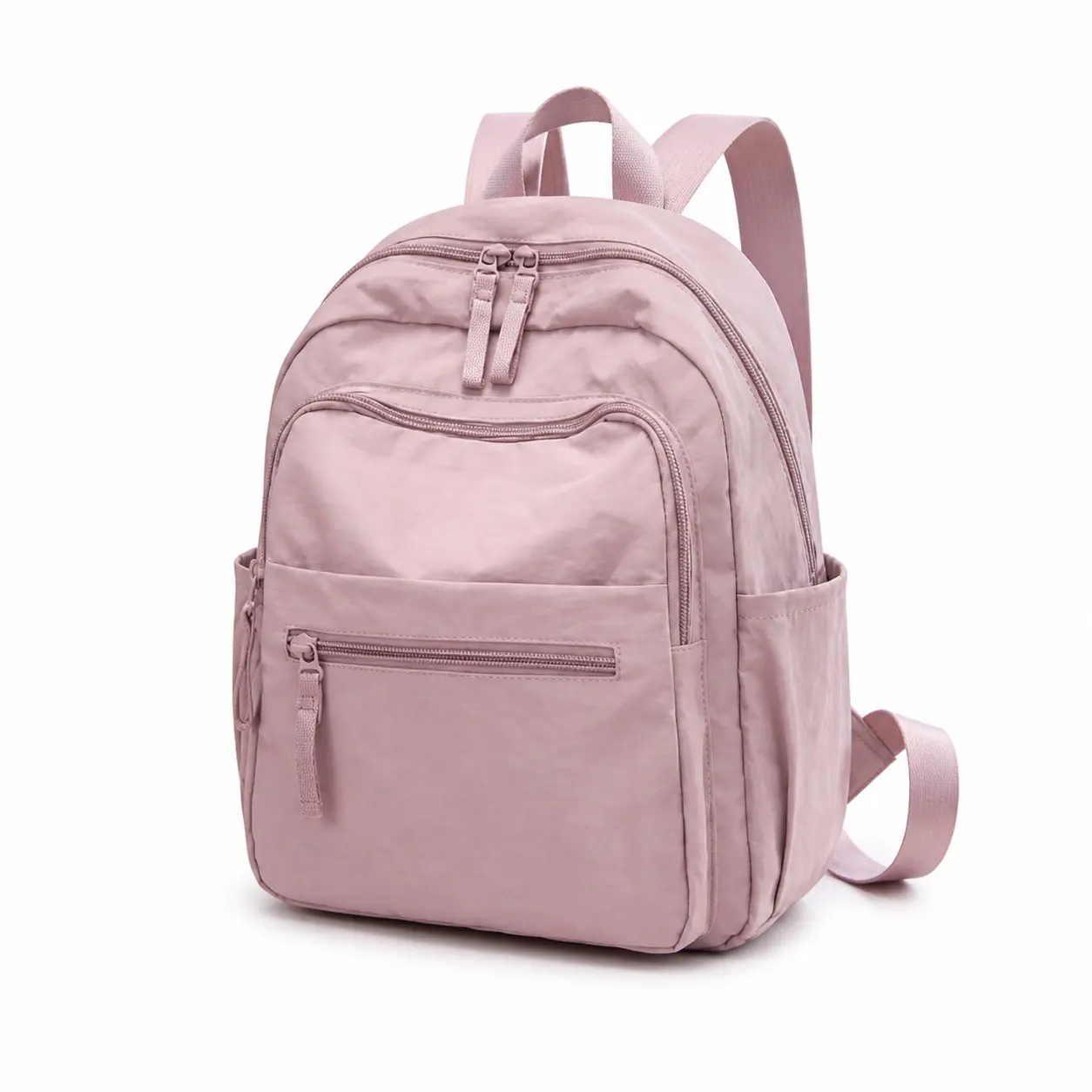 Women's Korean-Style Casual College Backpack, Mini Unisex Solid-Colored Lightweight Taslan Bag, Breathable Soft Commuter Bag Fits 15-Inch Laptop for Travel & School