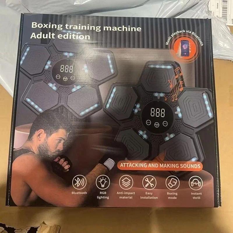 Smart Bluetooth Music Boxing Pad 13.9 inch Wall-Mounted Punch Training Machine with 9 Modes LED Lights Impact-Resistant Adult Fitness Equipment