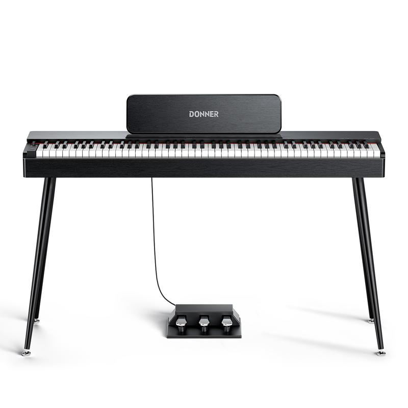 onner OURA S100 Home Digital Piano with 88 Key Graded Hammer Weighted Keyboard for Beginner, Boasts Bluetooth, 3 Original MIDI Demos, Local Off Function, 2 * 10 W, USB-MIDI, Piano Three Pedal, Black