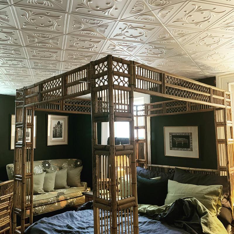 A La Maison Ceilings Diamond Wreath 20 in x 20 in Decorative Styrofoam Glue-up Ceiling Tiles - #R02 - (Pack of 8) / 21.6 sqft