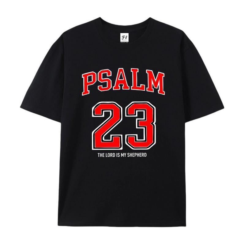 Psalm 23 “The Lord is My Shepherd” T-Shirt — Vintage Collegiate Christian Graphic Tee, Soft 100% Cotton Unisex Short Sleeve Top, Faith Streetwear Apparel