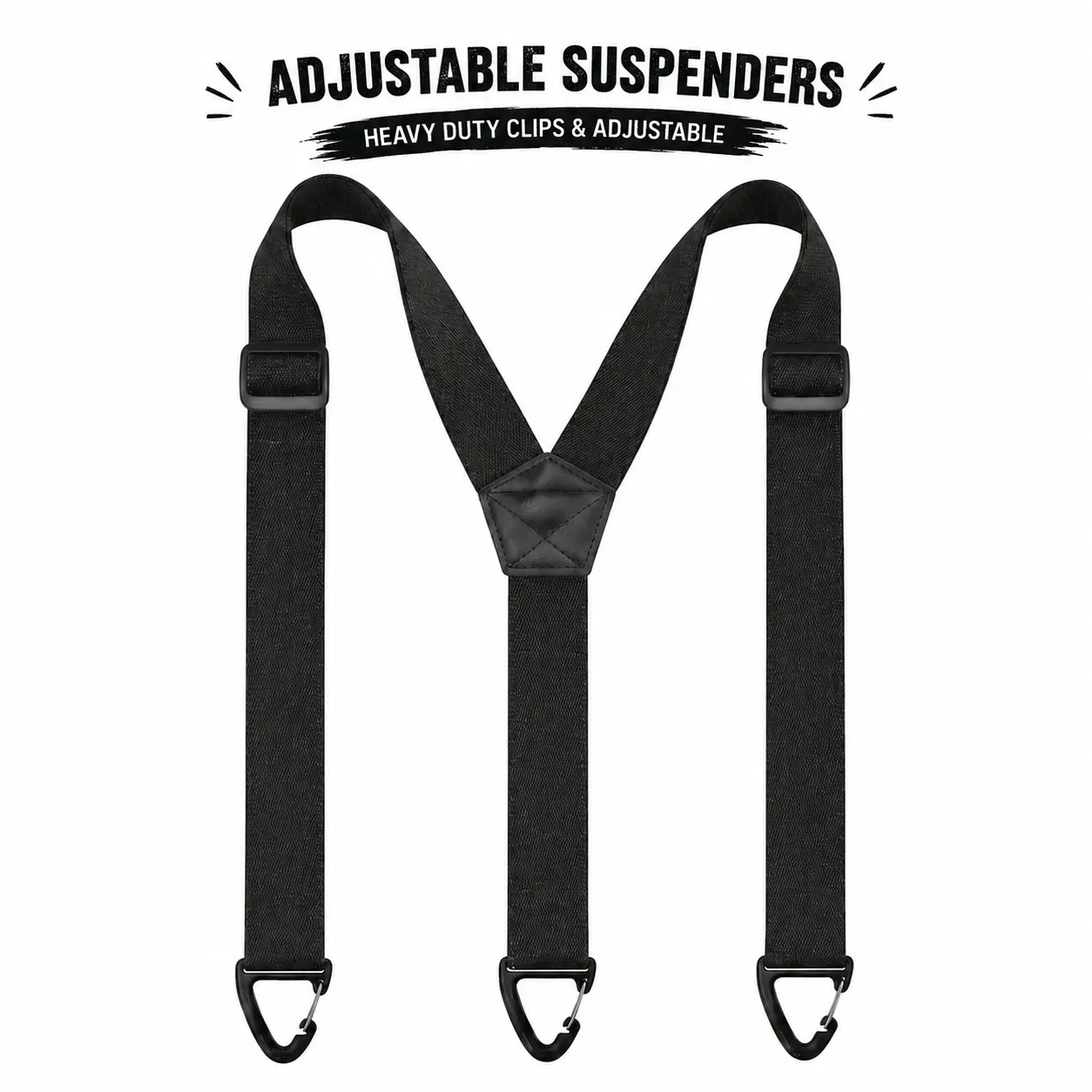 Unisex Hidden Clip-On Suspenders - 1.5 in Wide, Adjustable Length, Strong Clips, 3 Snap Loops for Casual Dress Pants & Work Trousers