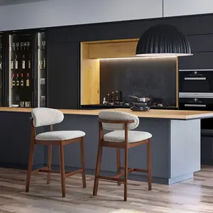 ACTU 26 " Counter Stools Set of 2, Mid Century Modern Counter Stool, Cherry Finish