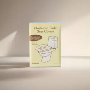 Flushable Toilet Seat Covers (20 Packs) - Dissolves & Breaks Down! 100% Plastic-Free, Safe for Pipes | Ultimate Travel & Public Bathroom Hygiene Restroom