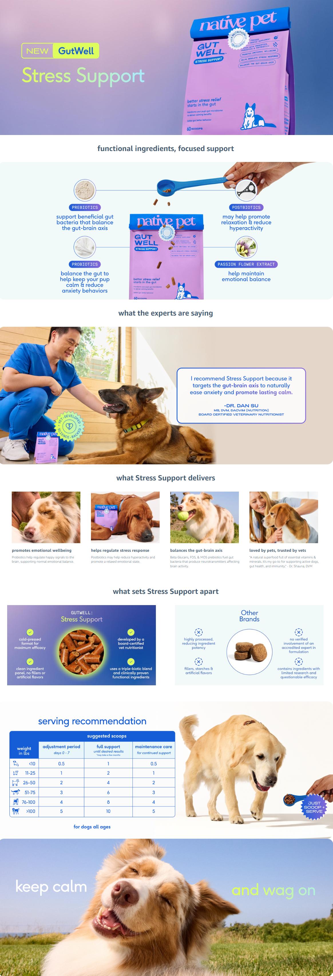Native Pet GutWell - Vet-Developed Triple-Biotic Dog Supplement - Itchy Skin, Stress Relief, Weight & Digestion Support - Cold-Pressed Pellets - Made in USA Probiotics Native Pet GutWell - Vet-Developed Triple-Biotic Dog Supplement - Itchy Skin, Stress Relief, Weight & Digestion Support - Cold-Pressed Pellets - Made in USA Probiotics