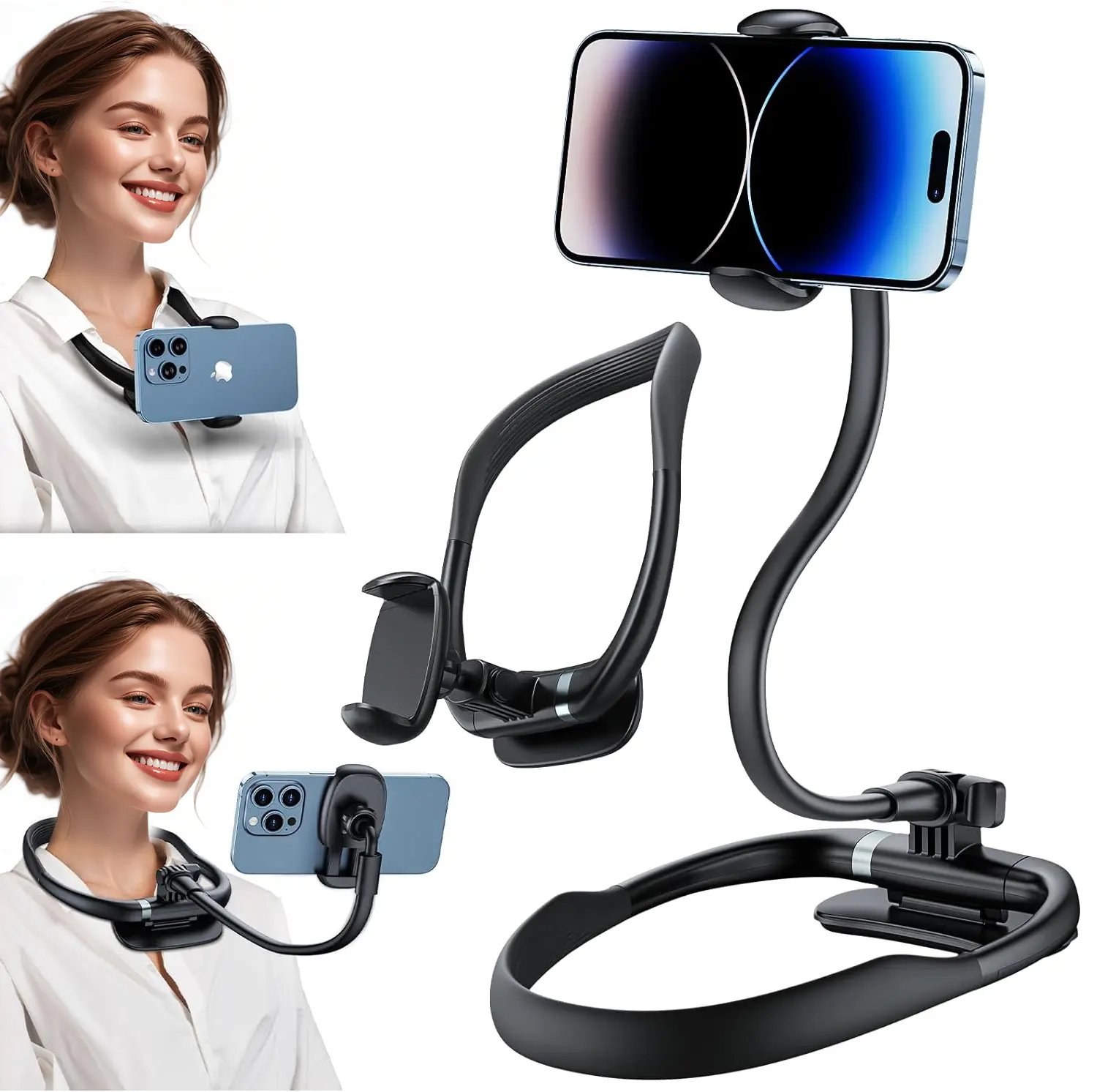 Wintory POV Neck Phone Mount - 16" Flexible Gooseneck with Magnetic Lock, Adjustable Holder, Hands-Free Accessory for Bed, Live Streaming, Fits 4-7" Phones, Holiday Gift for Vlogging, Adjustable Phone Holder summerwins,summerwins summerwins,back to school